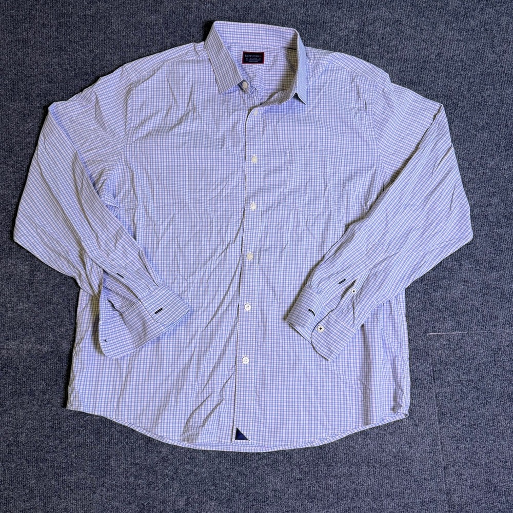 UNTUCKit Dalton Mens XL Blue Purple Gingham Performance Stretch Shirt